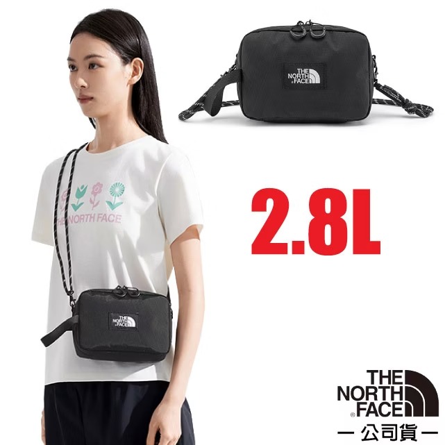 【The North Face】日用休閒隨身側背包2.8L.斜背包.單肩包.護照證件包袋/8DJR-KX7 宇宙黑✿30E010